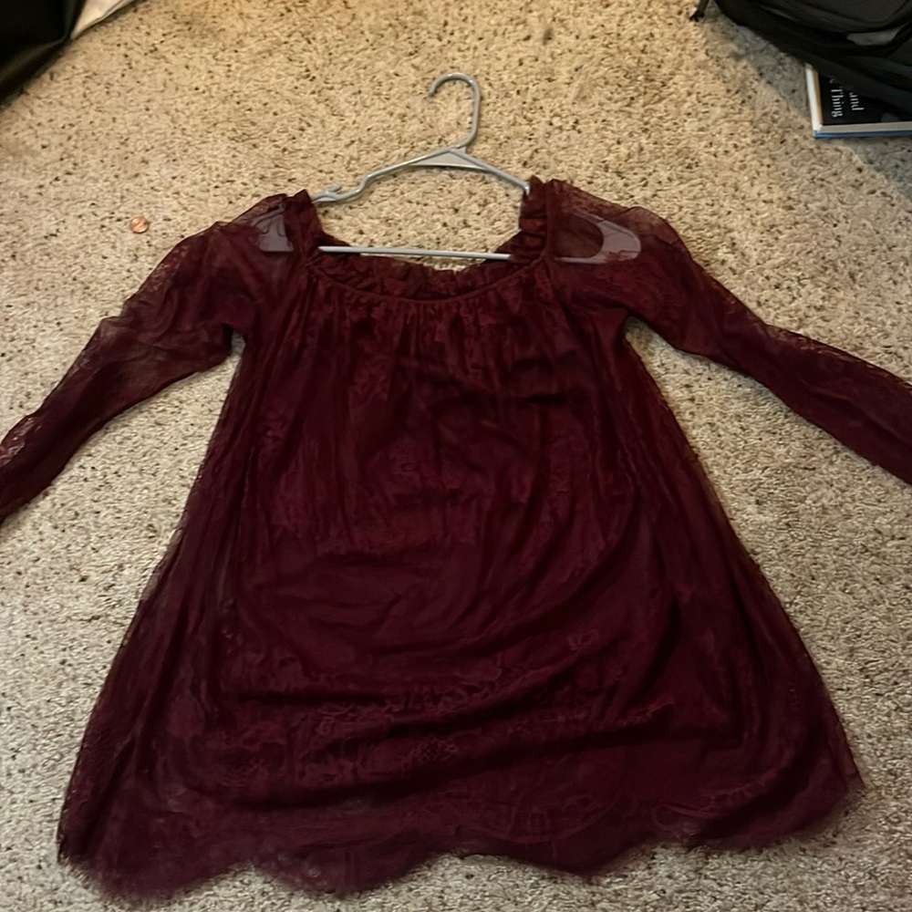 Maroon Lace Blouse